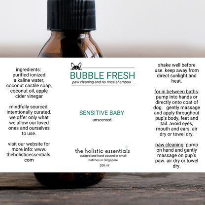 Bubble Fresh. Paw cleaning and no rinse shampoo | The Holistic Essentials